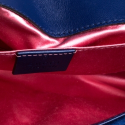 Pre Owned Gucci Blue Velvet Small GG Marmont Shoulder Bag