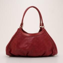 مملوكة مسبقًا Gucci Red Guccissima 'D Gold' Medium Hobo