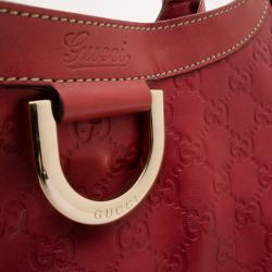 مملوكة مسبقًا Gucci Red Guccissima 'D Gold' Medium Hobo