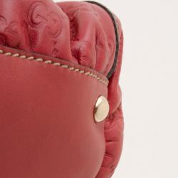 مملوكة مسبقًا Gucci Red Guccissima 'D Gold' Medium Hobo