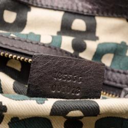 Pre Owned Gucci Black Leather Indy Top Handle Bag
