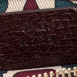 Pre Owned Gucci Brown GG Suede and Leather Charmy Boston Bag