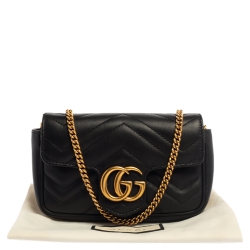 Pre Owned حقيبة غوتشي مارمونت سوبر GG ميني جلد مبطنة حمراء