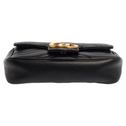 Pre Owned حقيبة غوتشي مارمونت سوبر GG ميني جلد مبطنة حمراء