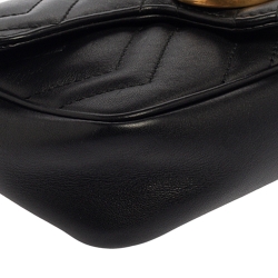 Pre Owned حقيبة غوتشي مارمونت سوبر GG ميني جلد مبطنة حمراء