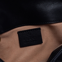 Pre Owned حقيبة غوتشي مارمونت سوبر GG ميني جلد مبطنة حمراء