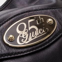 Pre Owned Gucci 85th Anniversary Black Leather Hobo