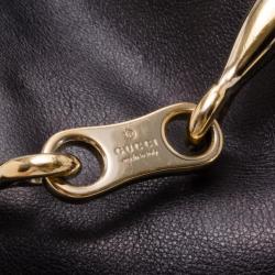 Pre Owned Gucci 85th Anniversary Black Leather Hobo