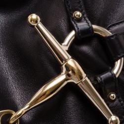 Pre Owned Gucci 85th Anniversary Black Leather Hobo