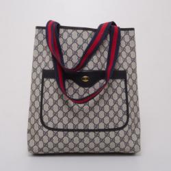 Pre Owned Gucci Vintage Navy Monogram Tote