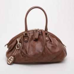 مملوكة مسبقًا Gucci Brown Guccissima Medium Sukey Satchel