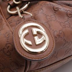 مملوكة مسبقًا Gucci Brown Guccissima Medium Sukey Satchel