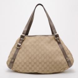 مملوكة مسبقًا Gucci Monogram Metallic Trim Abbey D-Ring Tote