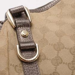 مملوكة مسبقًا Gucci Monogram Metallic Trim Abbey D-Ring Tote