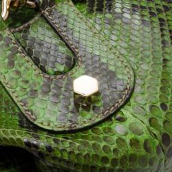 مملوكة مسبقًا Gucci Pop Python Bamboo Handle Bag 