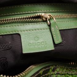 مملوكة مسبقًا Gucci Pop Python Bamboo Handle Bag 