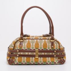 Pre Owned Gucci Pigna Canvas Satchel