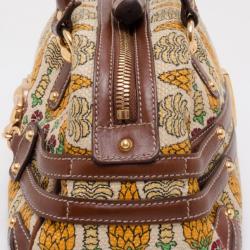 Pre Owned Gucci Pigna Canvas Satchel