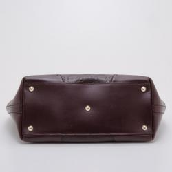 Pre Owned Gucci Guccissima Large Punch Tote Chocolate Brown