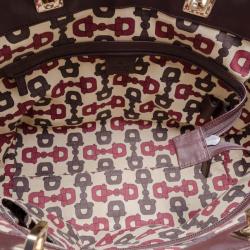 Pre Owned Gucci Guccissima Large Punch Tote Chocolate Brown