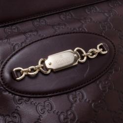 Pre Owned Gucci Guccissima Large Punch Tote Chocolate Brown