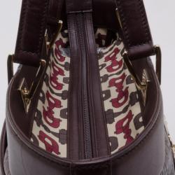 Pre Owned Gucci Guccissima Large Punch Tote Chocolate Brown