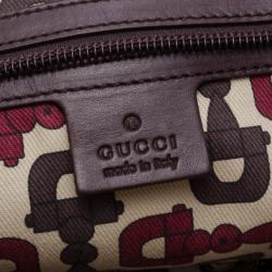 Pre Owned Gucci Guccissima Large Punch Tote Chocolate Brown