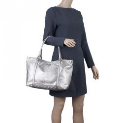 Pre Owned حقيبة غوتشي كريستال فضي مونوغرامي متوسطة