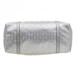 Pre Owned حقيبة غوتشي كريستال فضي مونوغرامي متوسطة