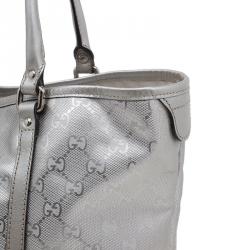 Pre Owned حقيبة غوتشي كريستال فضي مونوغرامي متوسطة