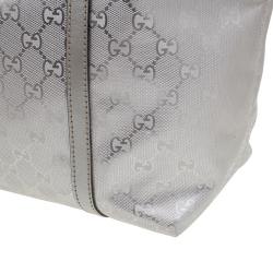 Pre Owned حقيبة غوتشي كريستال فضي مونوغرامي متوسطة