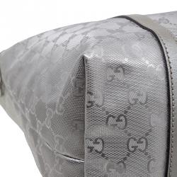 Pre Owned حقيبة غوتشي كريستال فضي مونوغرامي متوسطة