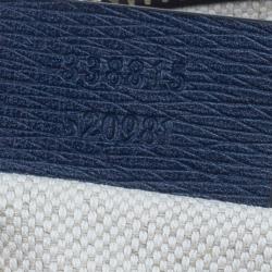 Pre Owned Gucci Blue Busta Grande Heart-Print Textured Leather Pouch