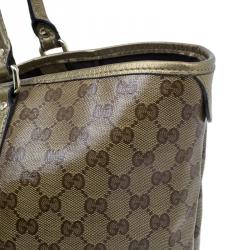 مملوكة مسبقًا حقيبة يد غوتشي جوي GG ذهبي  وكريستال كانفاس كبيرة