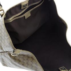 مملوكة مسبقًا حقيبة يد غوتشي جوي GG ذهبي  وكريستال كانفاس كبيرة