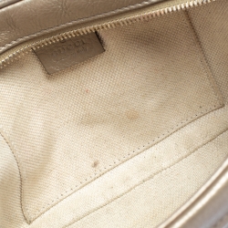 Pre Owned Gucci Metallic Beige Leather Soho Disco Crossbody Bag