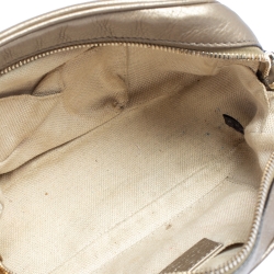 Pre Owned Gucci Metallic Beige Leather Soho Disco Crossbody Bag