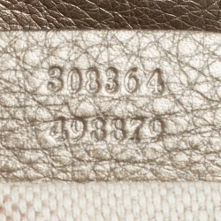 Pre Owned Gucci Metallic Beige Leather Soho Disco Crossbody Bag