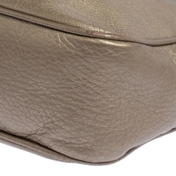 Pre Owned Gucci Metallic Beige Leather Soho Disco Crossbody Bag