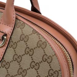 Gucci Beige Monogram Canvas Small Heart Bit Top Handle Bag
