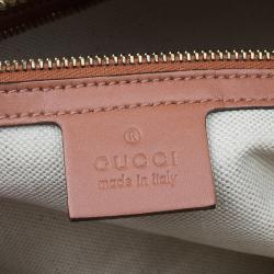 Gucci Beige Monogram Canvas Small Heart Bit Top Handle Bag