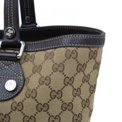 Pre Owned حقيبة غوتشي ويب سانسيت كلاسيكية كانفاس بني مونوغرامي وسط