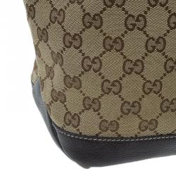 Pre Owned حقيبة غوتشي ويب سانسيت كلاسيكية كانفاس بني مونوغرامي وسط