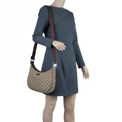 Pre Owned Gucci Beige Monogram Canvas Round Messenger Bag