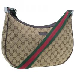 Pre Owned Gucci Beige Monogram Canvas Round Messenger Bag