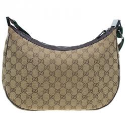 Pre Owned Gucci Beige Monogram Canvas Round Messenger Bag