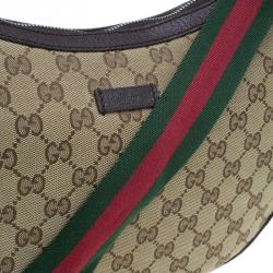Pre Owned Gucci Beige Monogram Canvas Round Messenger Bag