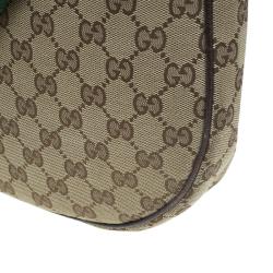 Pre Owned Gucci Beige Monogram Canvas Round Messenger Bag