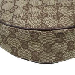 Pre Owned Gucci Beige Monogram Canvas Round Messenger Bag