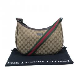 Pre Owned Gucci Beige Monogram Canvas Round Messenger Bag